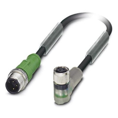 Phoenix Contact Male 3 way M12 to Female 3 way M8 Sensor Actuator Cable, 3m