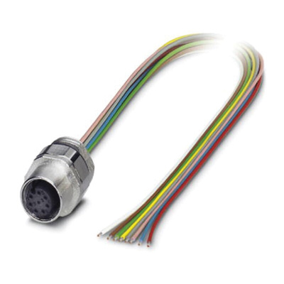 Phoenix Contact Female 8 way M12 to Female 8 way M12 Sensor Actuator Cable, 500mm