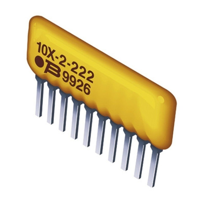 Bourns 4600X Series 10kΩ ±2% Bussed Resistor Network, 3 Resistors, 0.5W total SIP package Pin