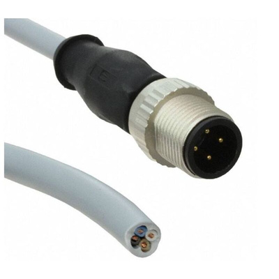 Harting Straight Male 4 way M12 to Unterminated Sensor Actuator Cable, 10m