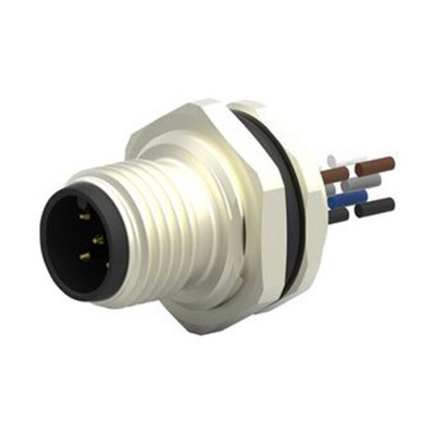 TE Connectivity Straight Male 5 way M12 to Unterminated Sensor Actuator Cable, 200mm