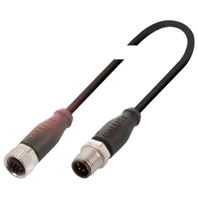 BALLUFF Male 5 way M12 to Female 4 way M12 Sensor Actuator Cable, 5m