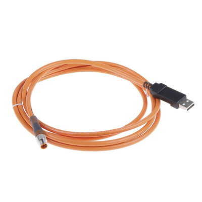 Sick Straight Male 4 way M8 to Male USB A Sensor Actuator Cable, 2m