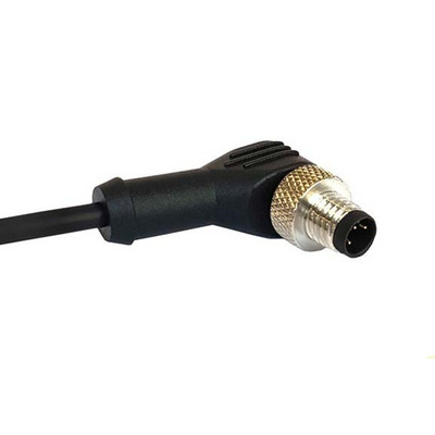 Bulgin Right Angle Male 4 way M12 to Unterminated Sensor Actuator Cable, 1m