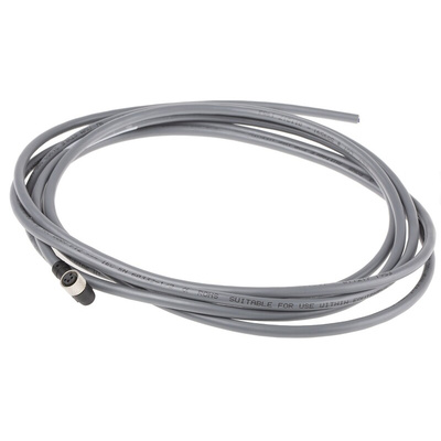 Alpha Wire Right Angle Female 3 way M8 to Unterminated Sensor Actuator Cable, 3m