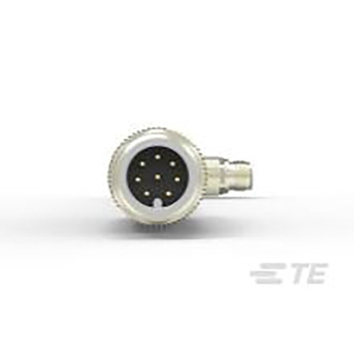 TE Connectivity Straight Male 8 way M12 to Right Angle Male 8 way M12 Sensor Actuator Cable, 5m