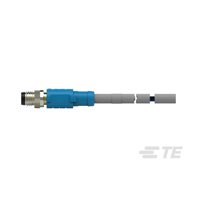 TE Connectivity Straight Male 3 way M8 to Unterminated Sensor Actuator Cable, 1m