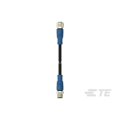 TE Connectivity Straight Female; Male 4 way M12 to Straight 4 way M12 Sensor Actuator Cable, 500mm