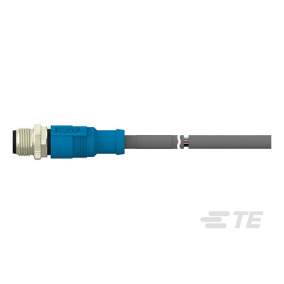 TE Connectivity Straight Male 5 way M12 to Unterminated Sensor Actuator Cable, 5m