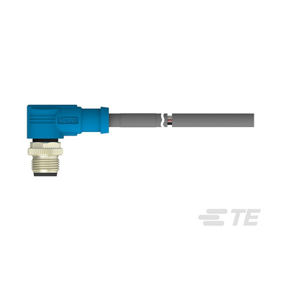 TE Connectivity Right Angle Male 5 way M12 to Unterminated Sensor Actuator Cable, 1m