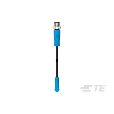 TE Connectivity Right Angle Female 4 way M8 to Straight Male 4 way M12 Sensor Actuator Cable, 500mm