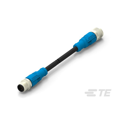 TE Connectivity Straight Female; Male 5 way M12 to Straight 5 way M12 Sensor Actuator Cable, 500mm