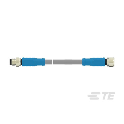 TE Connectivity Straight Female; Male 3 way M8 to Straight 3 way M8 Sensor Actuator Cable, 5m