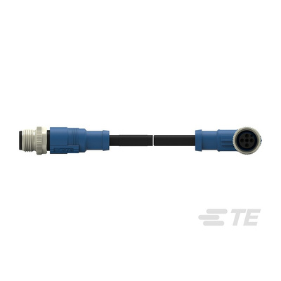 TE Connectivity Female 4 way M12 to M12 Sensor Actuator Cable