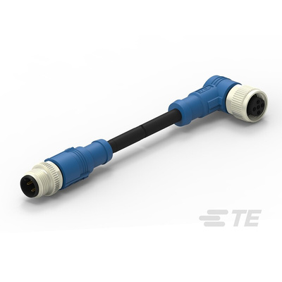 TE Connectivity Female 4 way M12 to M12 Sensor Actuator Cable