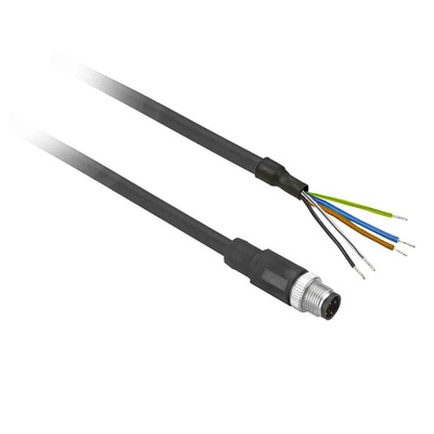 Telemecanique Sensors Straight Male 4 way M12 to Unterminated Sensor Actuator Cable, 500mm