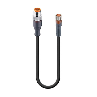 Lumberg Automation Straight Male 4 way M12 to Straight Female 4 way M8 Sensor Actuator Cable, 2m