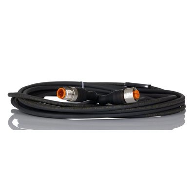 Lumberg Automation Straight Male 4 way M12 to Straight Female 4 way M12 Sensor Actuator Cable, 5m