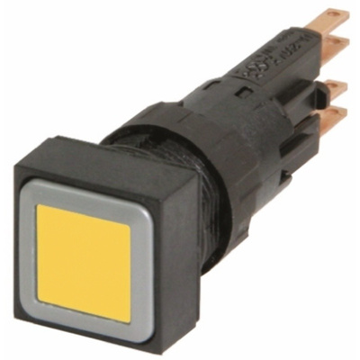 Eaton, RMQ16 Non-illuminated Yellow Square, 16mm Maintained Push In