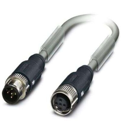 Phoenix Contact Straight Male 5 way M12 to Straight Female M12 Bus Cable, 5m