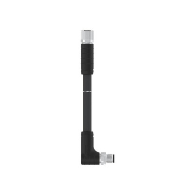 TE Connectivity Right Angle Male 4 way M12 to Straight Female 4 way M12 Sensor Actuator Cable, 2m