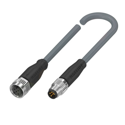 BALLUFF Straight Female M12 to Straight Male M8 Sensor Actuator Cable, 3m