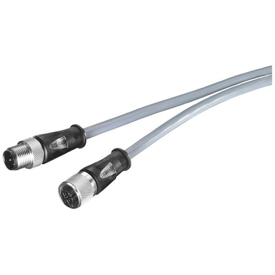 Siemens Straight Male M12 to Straight Female M12 Sensor Actuator Cable, 300mm
