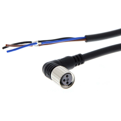 Omron Right Angle Female M8 to Unterminated Sensor Actuator Cable, 5m