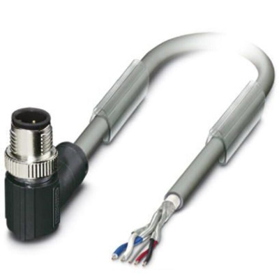 Phoenix Contact Right Angle Male M12 to Male M12 Bus Cable, 2m
