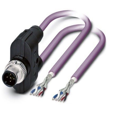 Phoenix Contact Straight Male M12 to Bus Cable, 15m