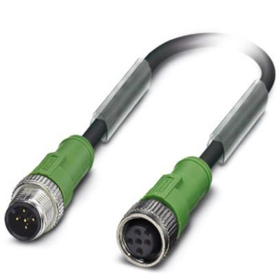 Phoenix Contact Male M12 to Straight Female M12 Sensor Actuator Cable, 2m