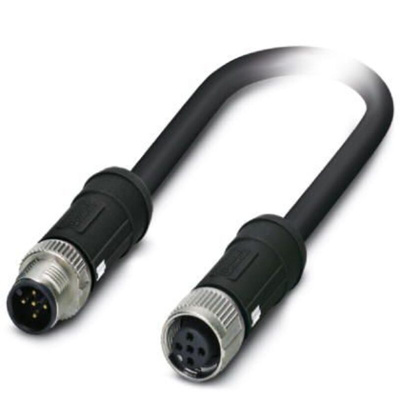 Phoenix Contact Straight Male M12 to Female M12 Sensor Actuator Cable, 2m