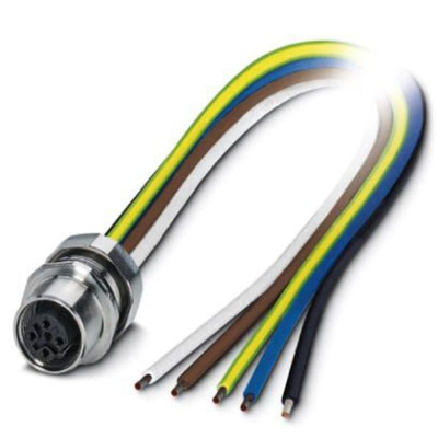 Phoenix Contact Straight Female M12 to Unterminated Sensor Actuator Cable, 500mm