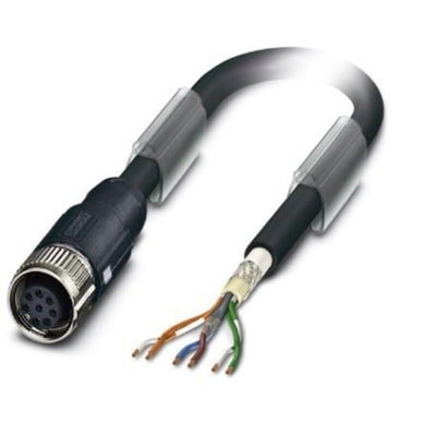 Phoenix Contact Straight Female M12 to Bus Cable, 15m