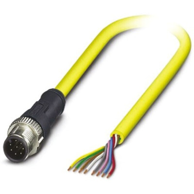 Phoenix Contact Straight Male 8 way M12 to Unterminated Sensor Actuator Cable, 10m