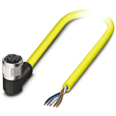 Phoenix Contact Right Angle Female 5 way M12 to Unterminated Sensor Actuator Cable, 10m