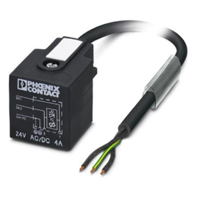 Phoenix Contact Straight Male 3 way DIN 43650 Form A to 3 way Unterminated Sensor Actuator Cable, 1.5m