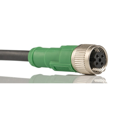 Phoenix Contact Male 4 way M12 to Female 4 way M12 Sensor Actuator Cable, 300mm
