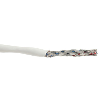 TE Connectivity Twisted Pair Data Cable, 1 Pairs, 0.25 mm², 2 Cores, 24 AWG, Screened, 100m, White Sheath