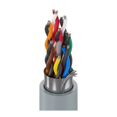 Belden Twisted Pair Data Cable, 8 Pairs, 0.2 mm², 16 Cores, 24 AWG, Screened, 304m, Chrome Sheath