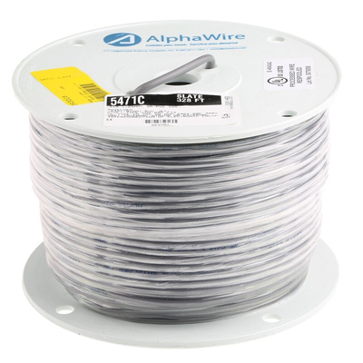 Alpha Wire Twisted Pair Data Cable, 1 Pairs, 0.23 mm², 2 Cores, 24 AWG, Screened, 100m, Grey Sheath