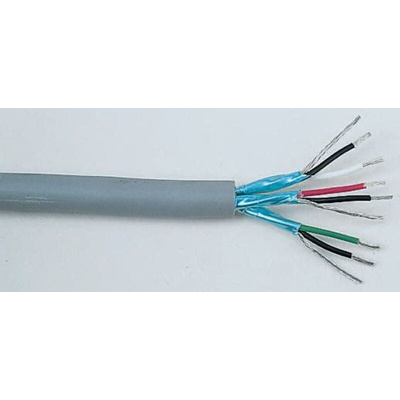 Alpha Wire Twisted Pair Data Cable, 3 Pairs, 0.35 mm², 6 Cores, 22 AWG, Screened, 100m, Grey Sheath