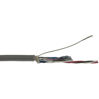 Alpha Wire Multicore Industrial Cable, 0.09 mm², 3 Cores, 28 AWG, Screened, 30m, Grey Sheath