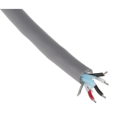 Alpha Wire Twisted Pair Data Cable, 2 Pairs, 0.23 mm², 4 Cores, 24 AWG, Screened, 30m, Grey Sheath