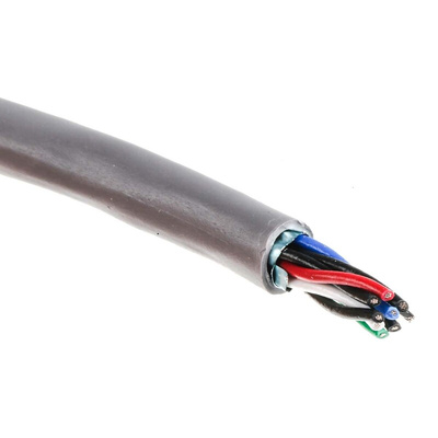 Alpha Wire Twisted Pair Data Cable, 4 Pairs, 0.23 mm², 8 Cores, 24 AWG, Screened, 30m, Grey Sheath