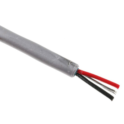 Alpha Wire Twisted Pair Data Cable, 1 Pairs, 0.23 mm², 2 Cores, 24 AWG, Screened, 304m, Grey Sheath