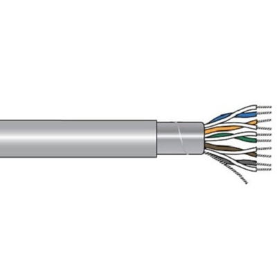 Alpha Wire Twisted Pair Data Cable, 3 Pairs, 0.23 mm², 6 Cores, 24 AWG, Screened, 304m, Grey Sheath