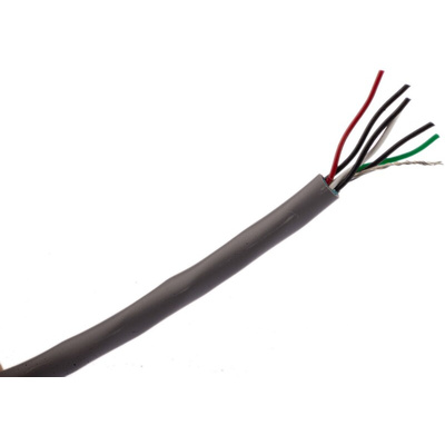 Alpha Wire Twisted Pair Data Cable, 3 Pairs, 0.23 mm², 6 Cores, 24 AWG, Screened, 304m, Grey Sheath