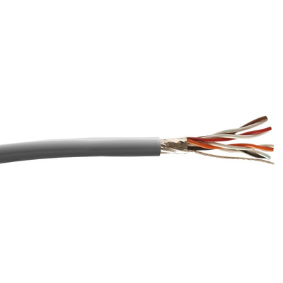 Alpha Wire Twisted Pair Data Cable, 6 Pairs, 0.23 mm², 12 Cores, 24 AWG, Screened, 304m, Grey Sheath