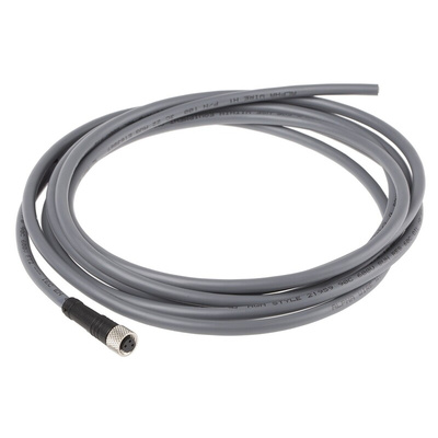 Alpha Wire Straight Female 4 way M8 to Unterminated Sensor Actuator Cable, 3m